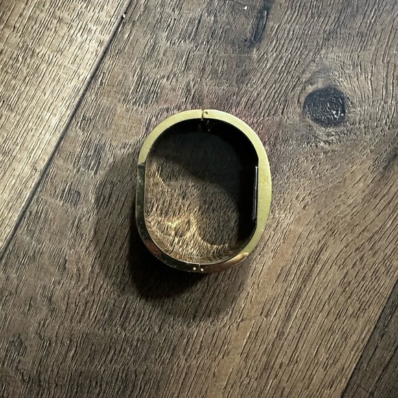 Kate Spade New York Gold Tone Bangle Watch Pink Accent Square Face - Picture 2 of 4